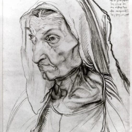 Портрет матери художника 1514 Альбрехт Дюрер (1471-1528 немецкий) Charcoal Staatliche Museen Preussischer