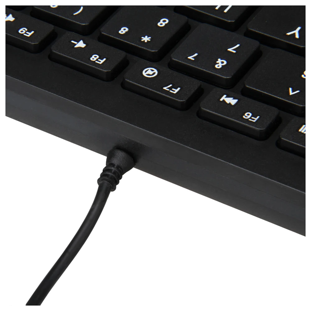 Черная ультратонкая Тихая миниатюрная мультимедийная USB-клавиатура маленького