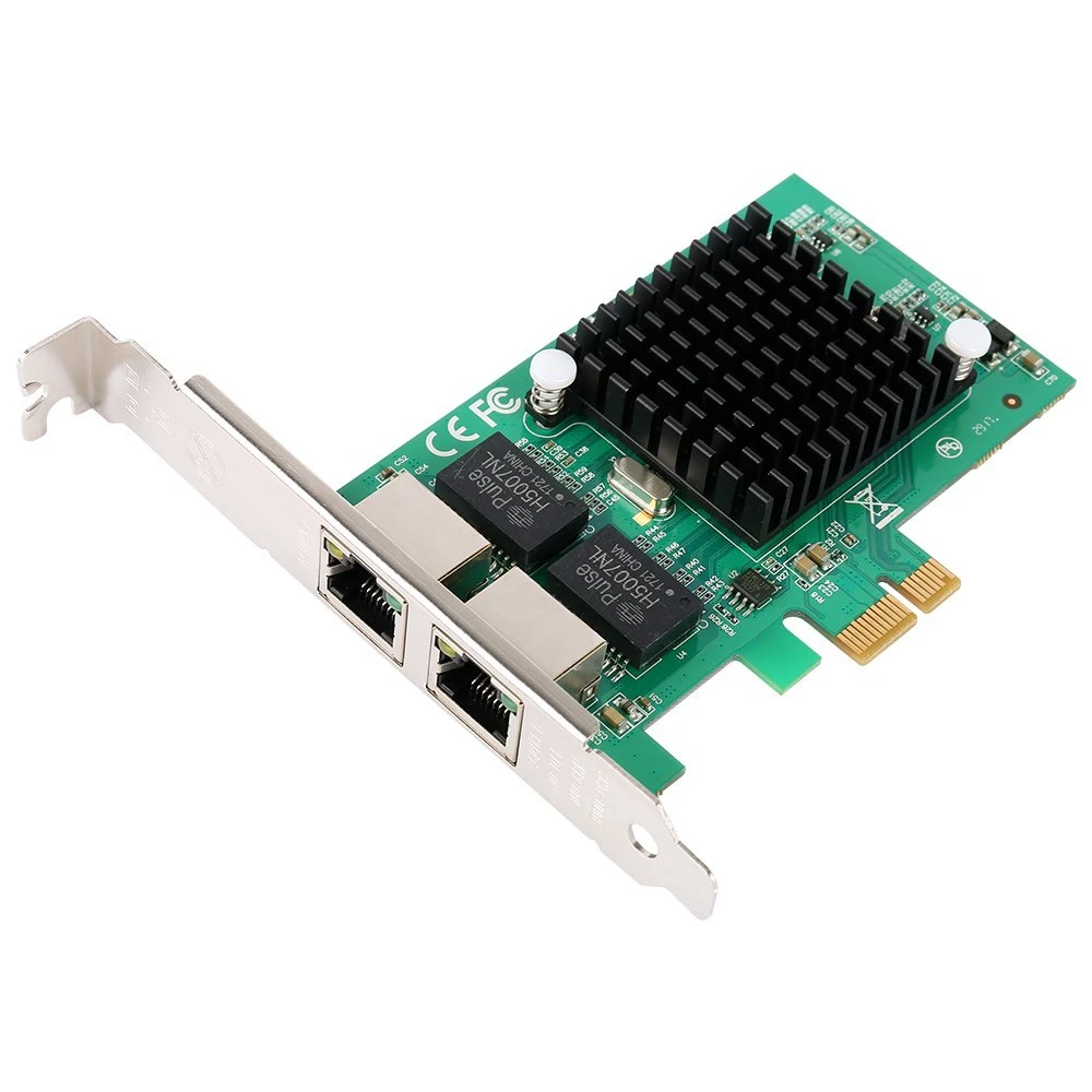 Gigabit Ethernet Pci-E Network Controller Card 10/100/1000Mbps Rj45 X2 Dual 2 Port Pcie Server Interface Lan Ada | Компьютеры и офис