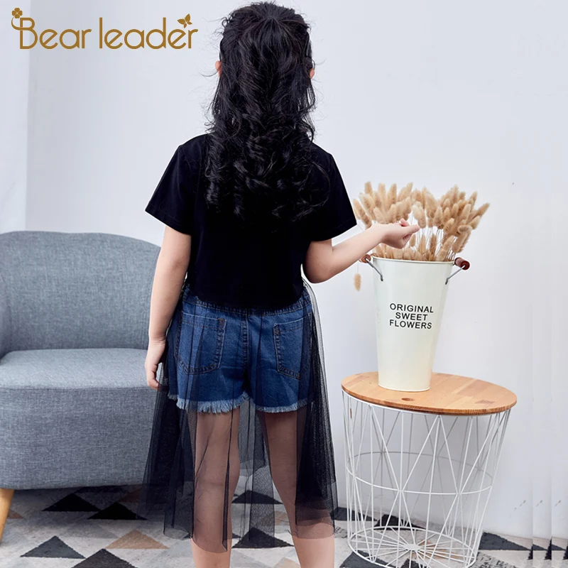 Платье для девочки Bear Leader летнее Сетчатое платье-футболка с коротким рукавом