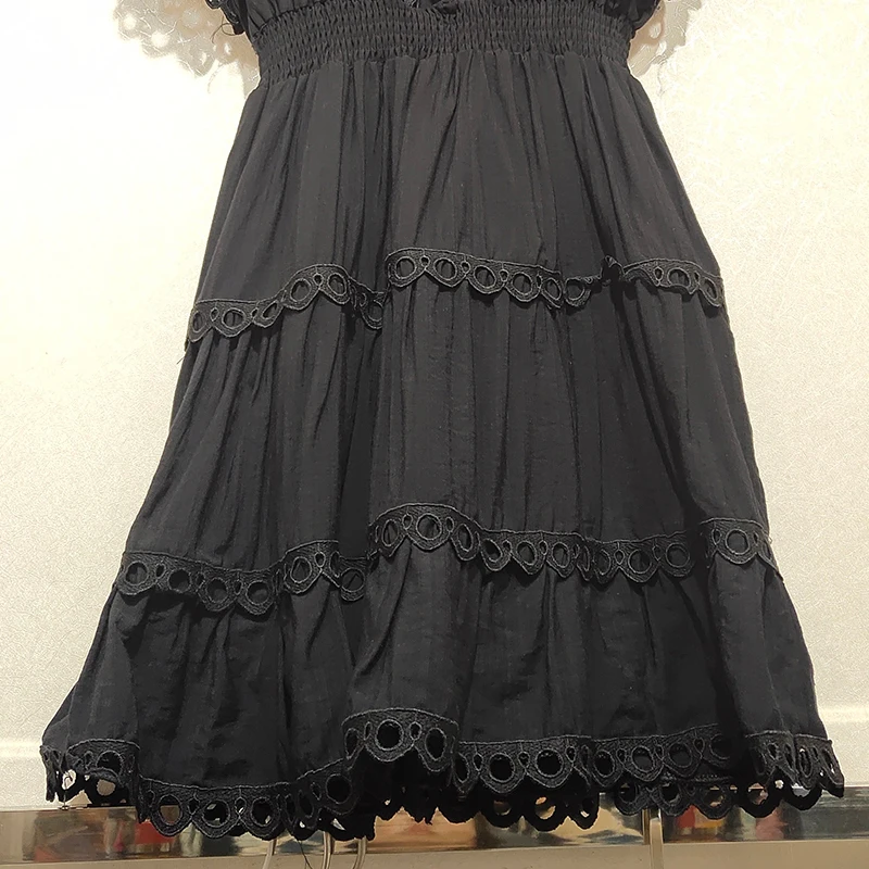 VGH летнее корейское ТРАПЕЦИЕВИДНОЕ платье для женщин с коротким рукавом и