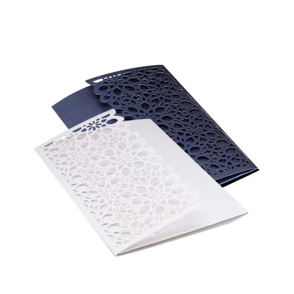 Стильные пригласительные билеты 10 шт. Европейский стиль жемчуг бумага ажурные