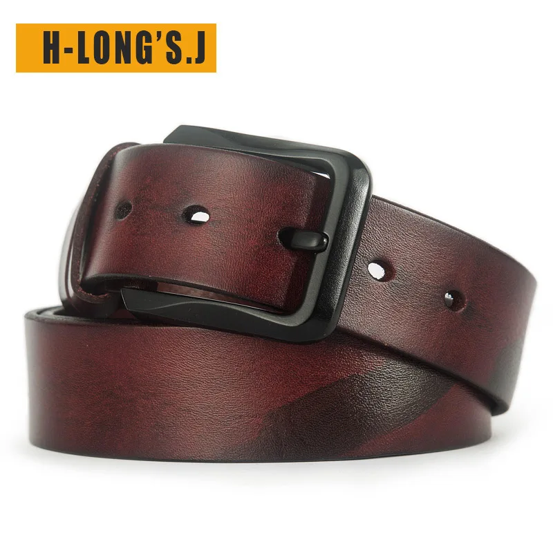 Ремень H-Long'S. J мужской из 100% кожи в стиле ретро на каждый день кожаный с пряжкой |