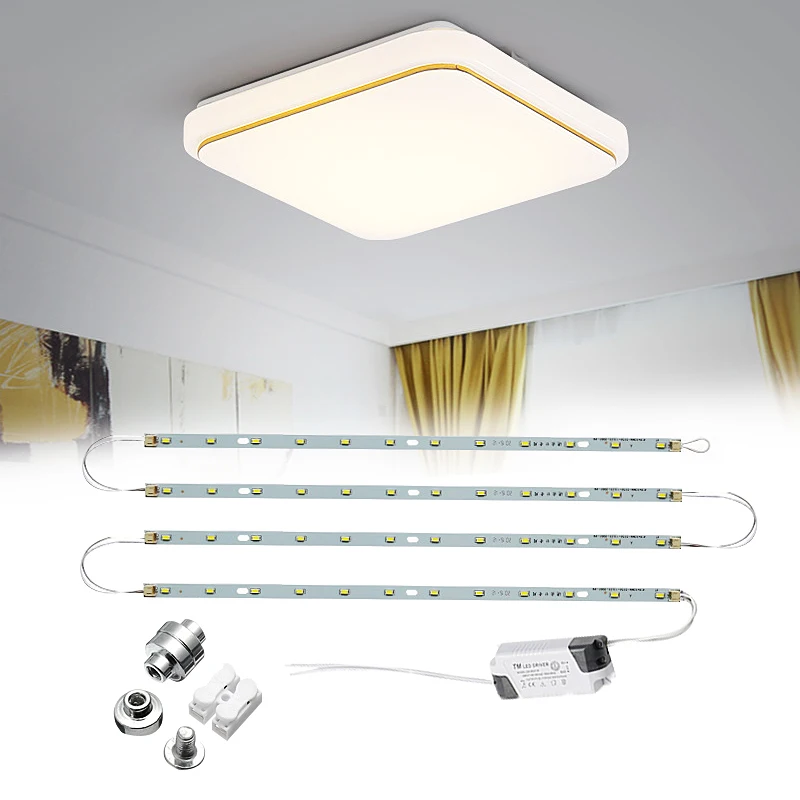 CLAITE 52 см 32 Вт SMD 5730 квадратная Светодиодная потолочная алюминиевая жесткая полоса