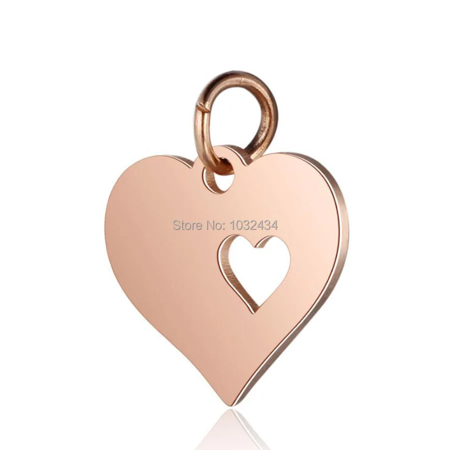 

50pcs/lot Stainless Steel Love Heart Love Charms Pendants Handmade DIY Jewelry Making Accessories