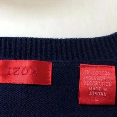 IZOD mens sweater L large blue argyle v neck long sleeve 100% cotton |