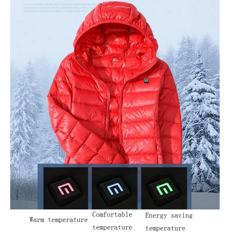 Женская зимняя уличная куртка с подогревом USB-разъемом Регулируемый контроль