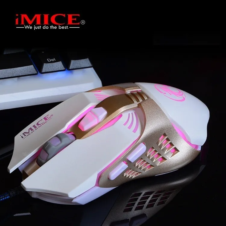IMICE V5 профессиональная Проводная игровая мышь цветная светодиодная эргономичная