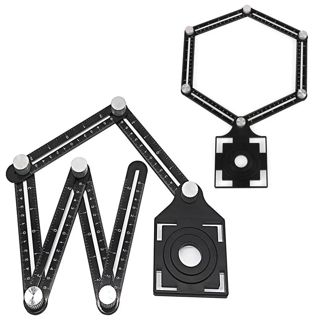 6 складных линейки перфоратор столярная угловая линейка стеклянная черная