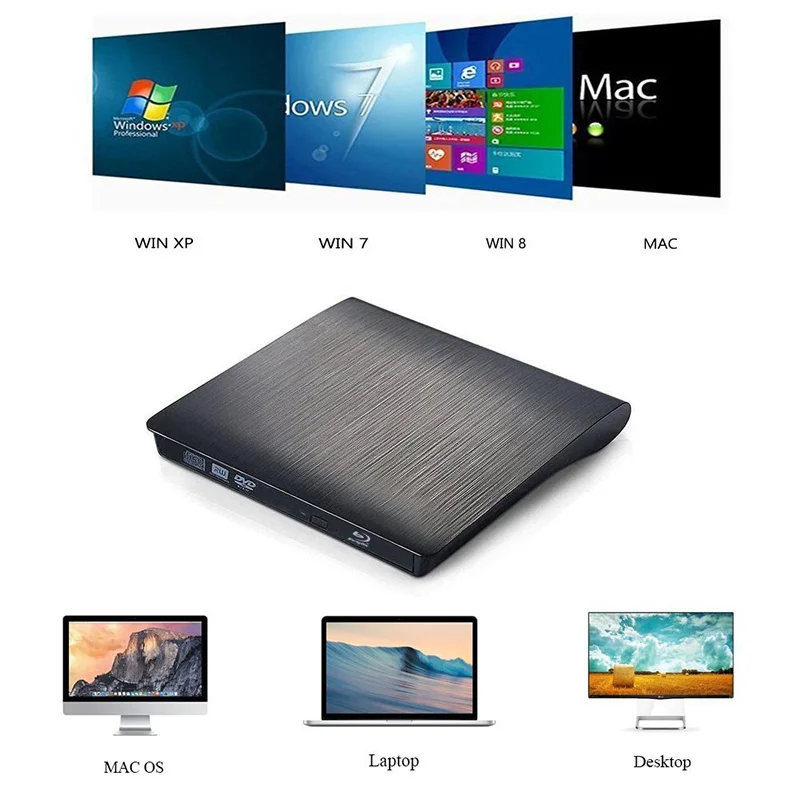 YAHEY USB 3 0 Внешний Blu ray плеер CD/DVD записывающее устройство оптический привод 3D