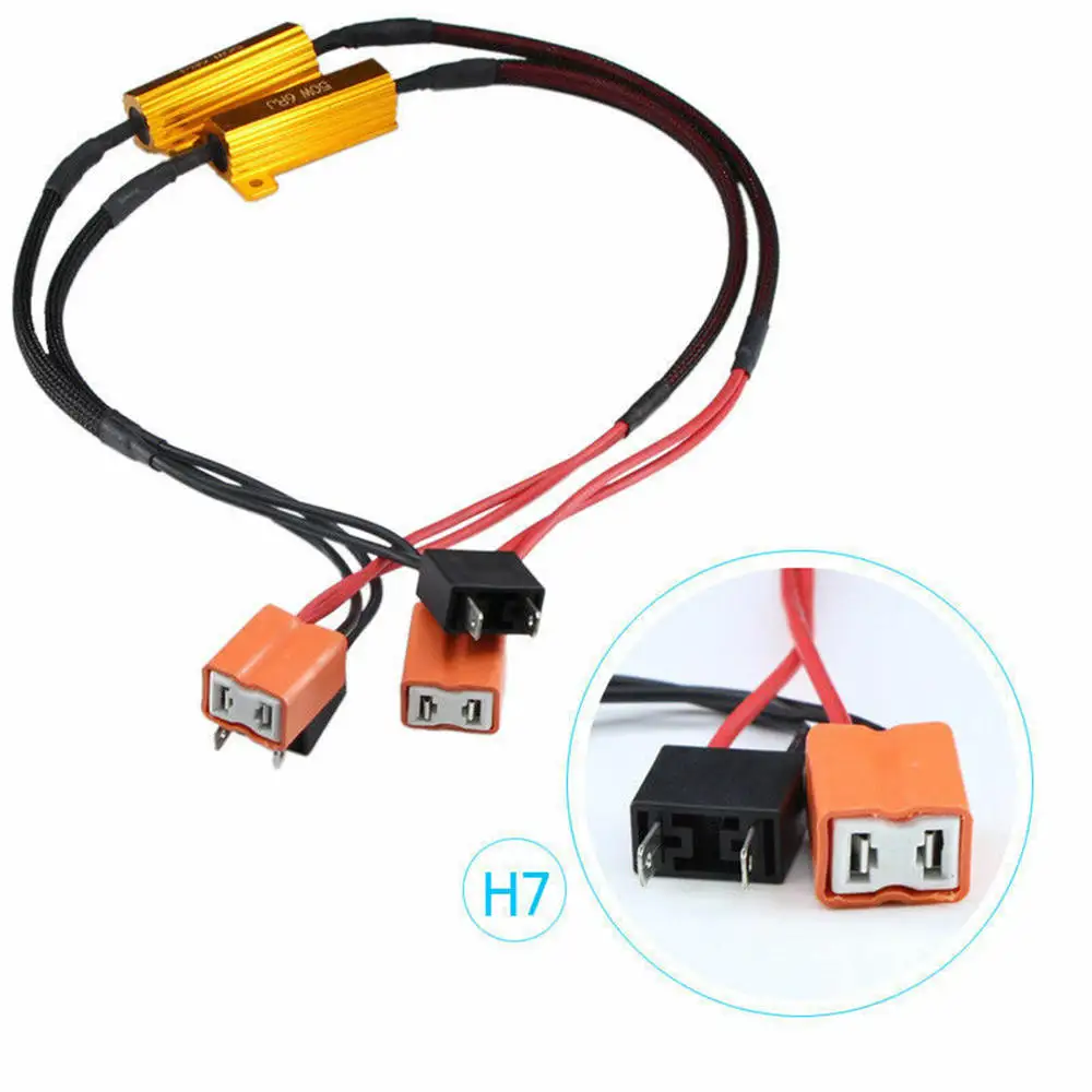 2X H7 50W 6Î©LED Canbus LED декодер нагрузки резистор предупреждение отмена света
