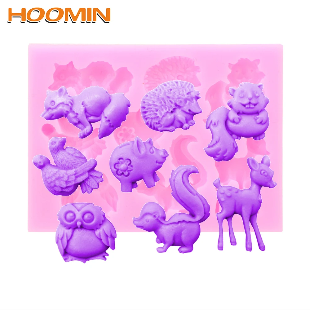 HOOMIN лесных животных Форма торта Fondant (сахарная) для украшения тортов сахар торт