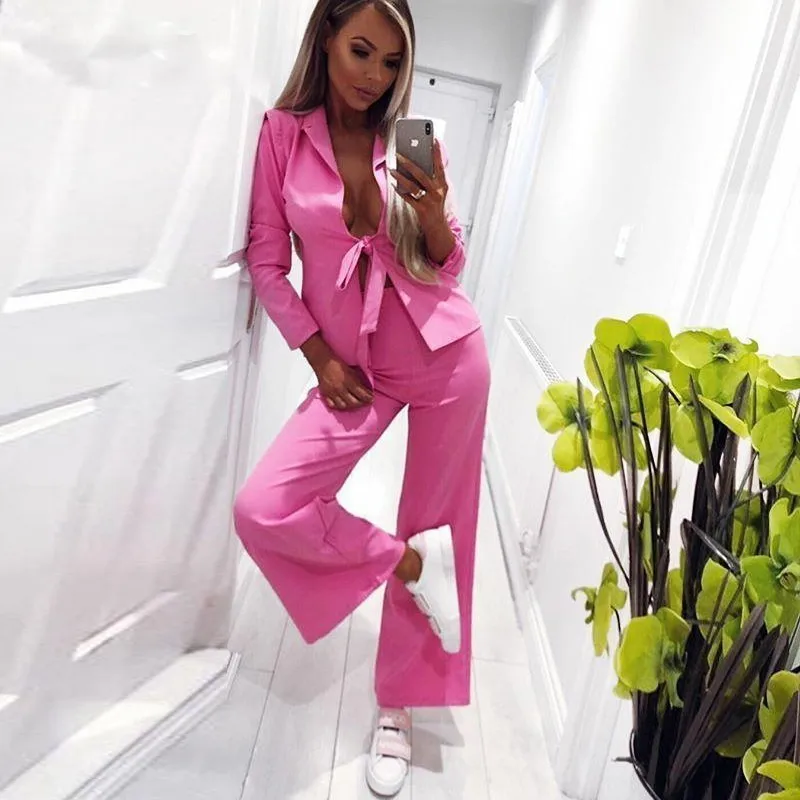DRESSMECB сексуальный комплект из двух предметов укороченный топ и штаны Женский 2 шт.