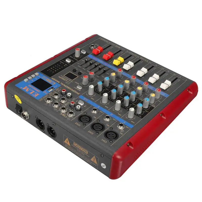 4 канальный Bluetooth dj микшер монофонический микрофон USB ЖК дисплей Дисплей цифровые