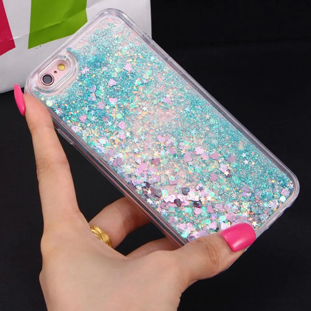 Пайетки Soft Shell сердце блеск Чехол для iphone X XR XS Макс жидкость чехол зыбучие пески SE