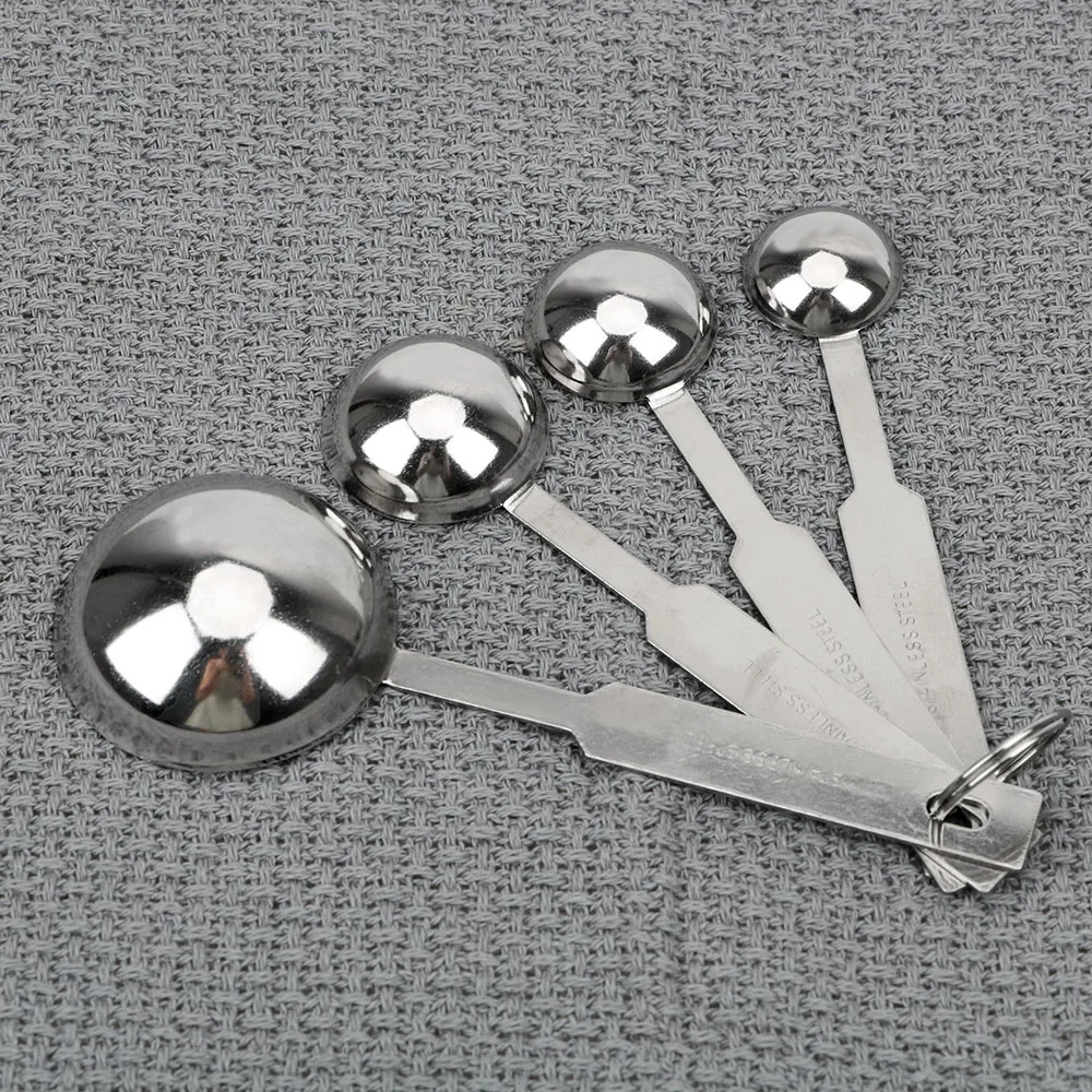 Stainless Steel 1.25/2.5/5/15ml Measuring Spoon Scoop Tea Coffee Metal Cup 4pcs/set Cooking Baking Tools | Дом и сад