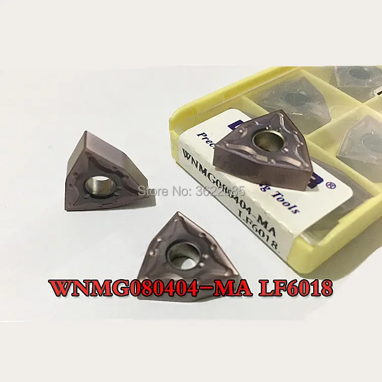10 шт. WNMG080404 WNMG080408-MA LF6018 поворотные вставки с покрытием для нержавеющей стали
