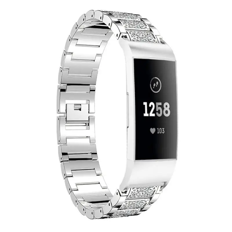 Для Fitbit Charge 3 Роскошные блестящие стразы бриллианты браслет ремешок для часов