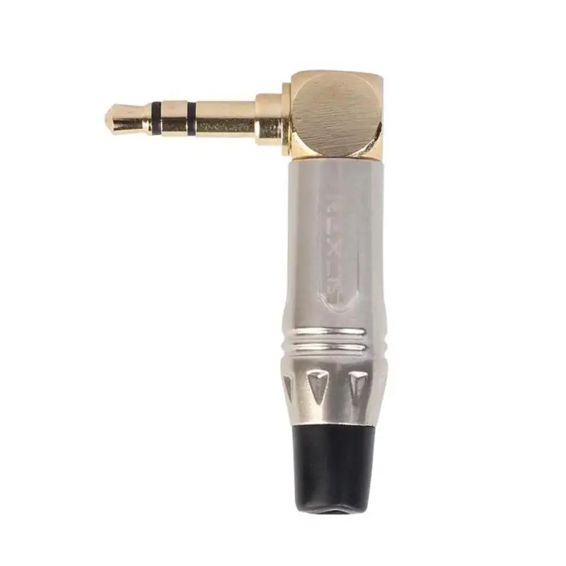 

REXUS Gold-plated 3.5mm Jack Female Stereo 90 Degree Right Angle Male Plug Stereo Headphone Soldering Connector Converter
