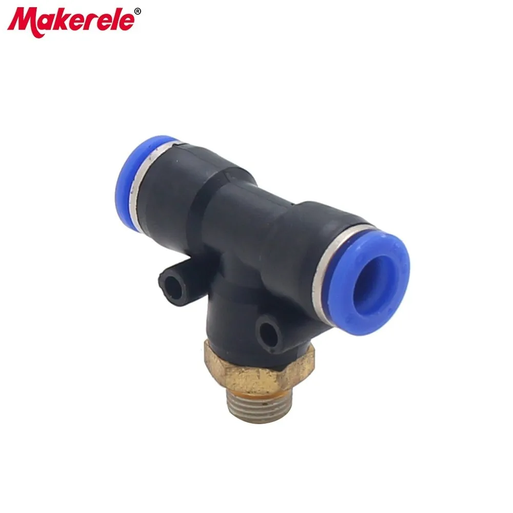 PB Series Pneumatic fitting T-type external thread Connector joint 4-12mm Pipe diameter 1 pcs free transportation | Обустройство дома