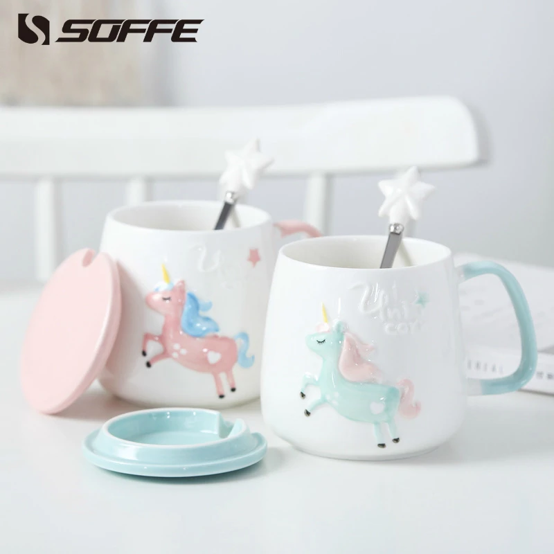 Soffe милые Волшебные кружки единорога кофейная кружка керамическая фарфоровая