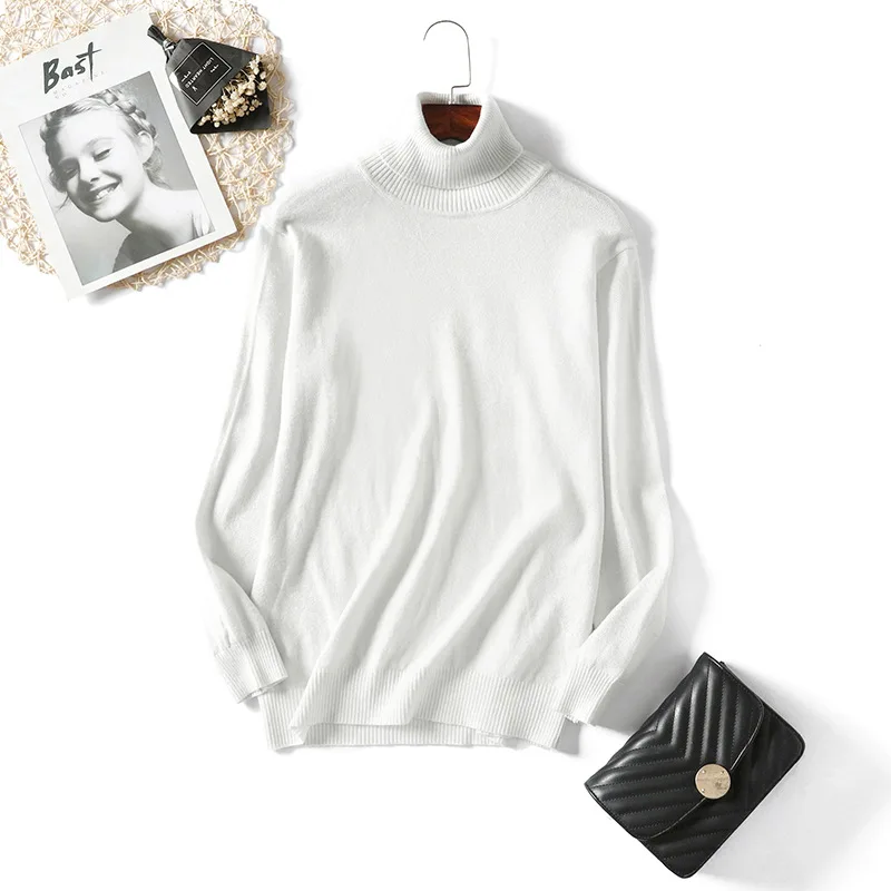 Женские свитера 2018 зимние топы свитер с высоким воротом женский тонкий пуловер