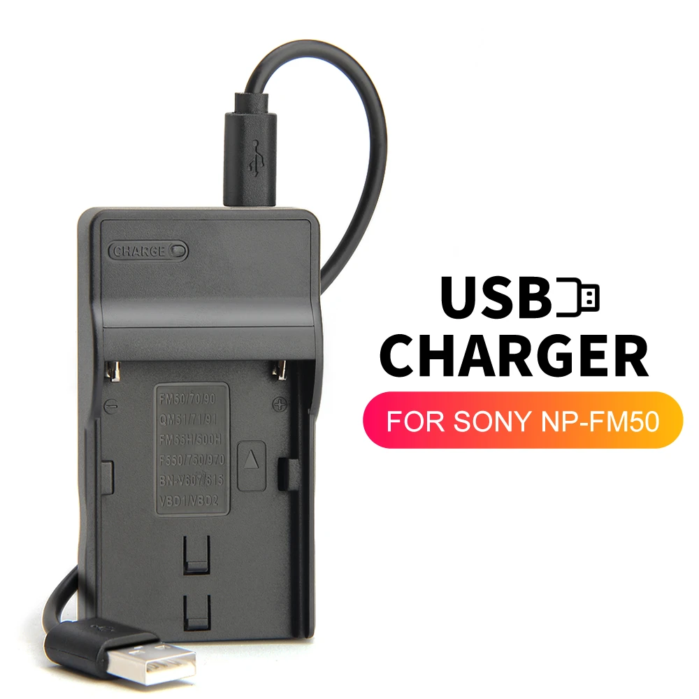 

Зарядное устройство USB NP-F550, NP-F960, NP-F970, NP-FM500H, NP-FM50, NP-FM70, NP-FM55H, для Sony NP-FM90, TRV81, BC-VM50