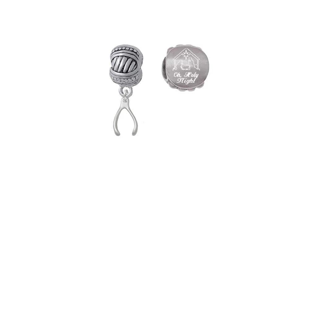 Silvertone Mini Wishbone Come Let us Adore Him Charm Beads (набор из 2)| |