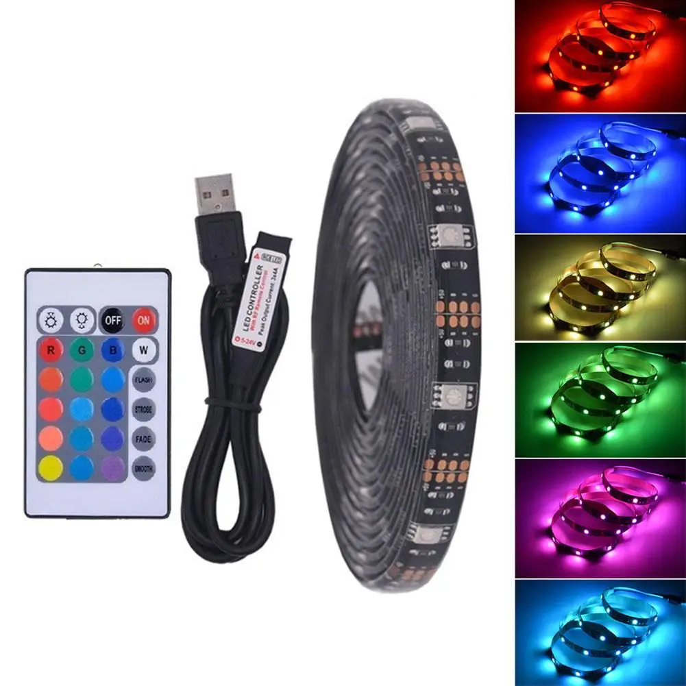 DC5V USB мощность Светодиодная лента свет RGB 5050 SMD HD TV Настольный ПК подсветка экрана