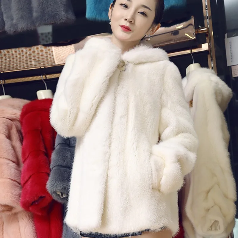 Winter Fashion Hooded Faux Fur Jacket Thick 2018 Warm Parka Imitation Raccoon Dog Fur Coat Casual Large Size Overcoat Female 227