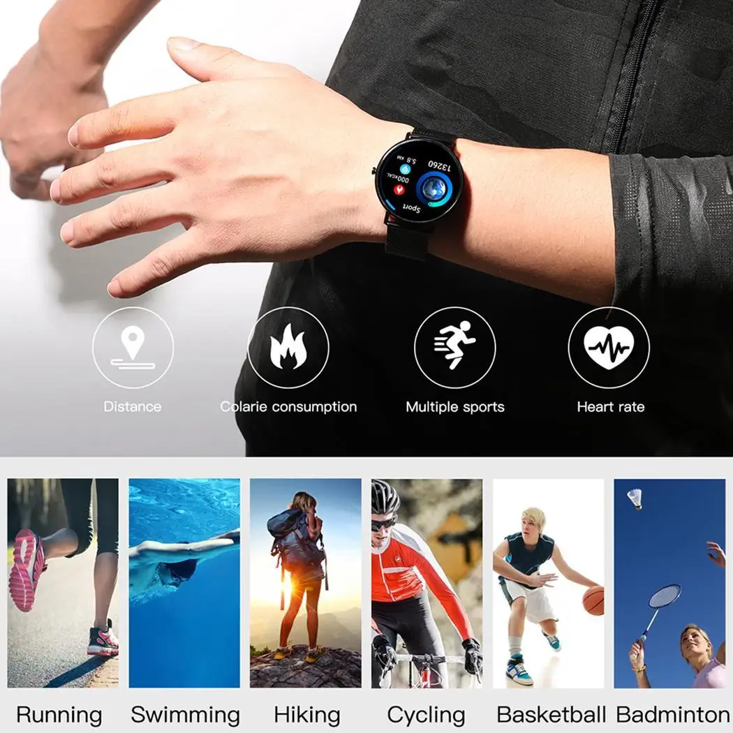 Смарт часы водонепроницаемый металлический Bluetooth браслет сердце 1 22 дюймов TFT