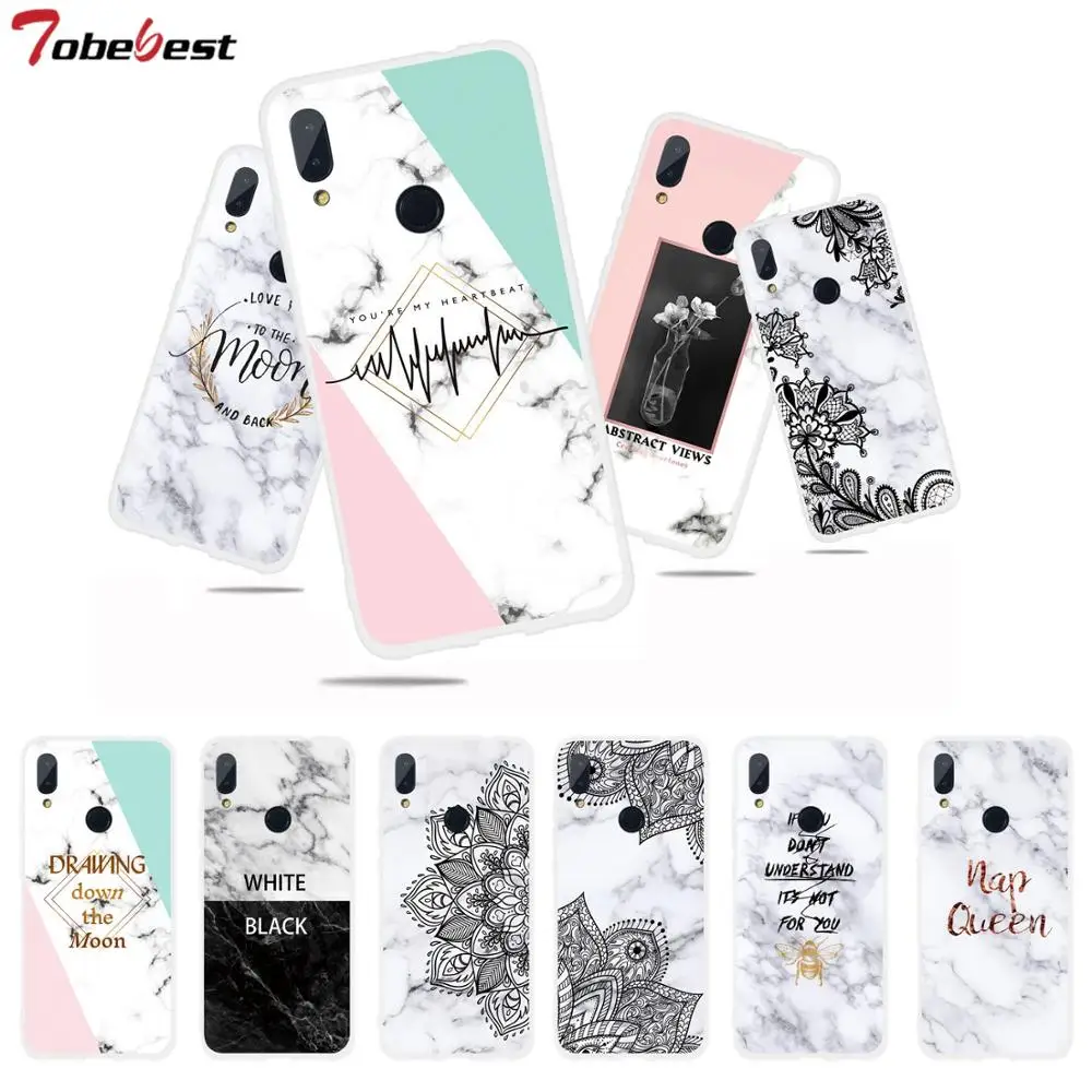 Marble Soft Silicone Cases For Xiaomi Redmi Note 7 Phone Case for pro Note7 Luxurious Lace Ultra-thin Cover |