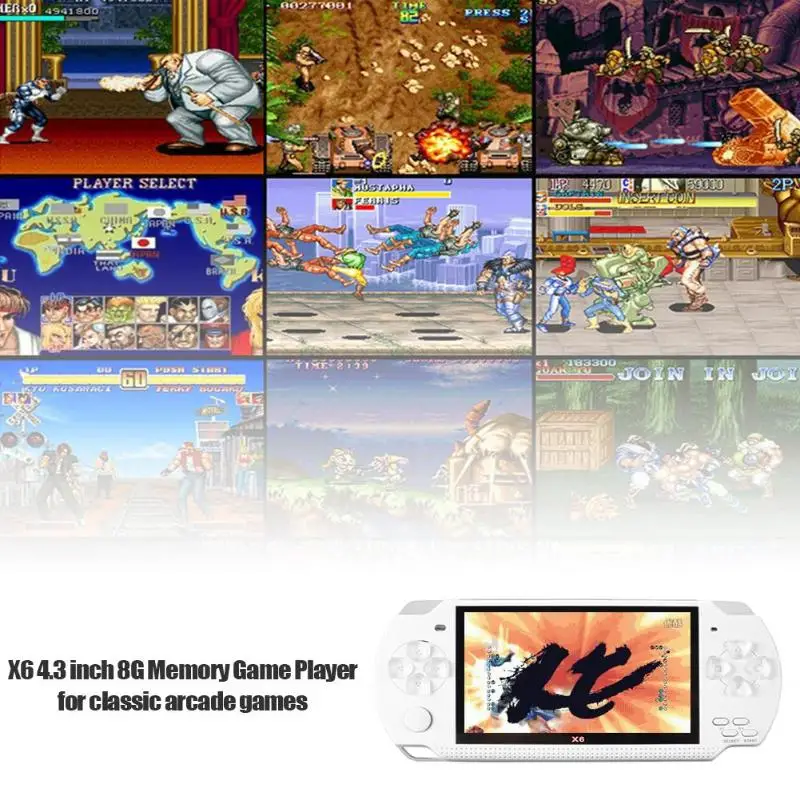 X6 4.3 inch Video Game Console Handheld 8G Memory Machine Player | Электроника