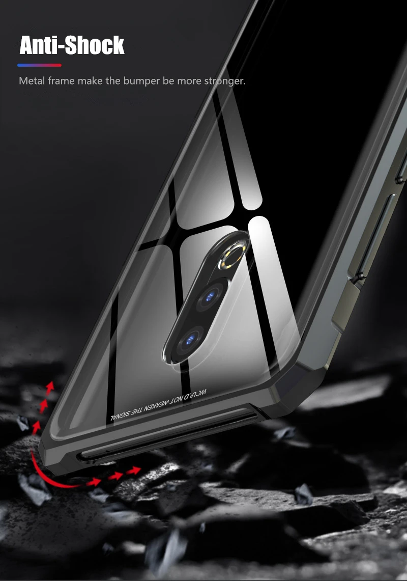 Meizu 16 Plus чехол Meizu16 металлический бампер рамка с прозрачным закаленным стеклом