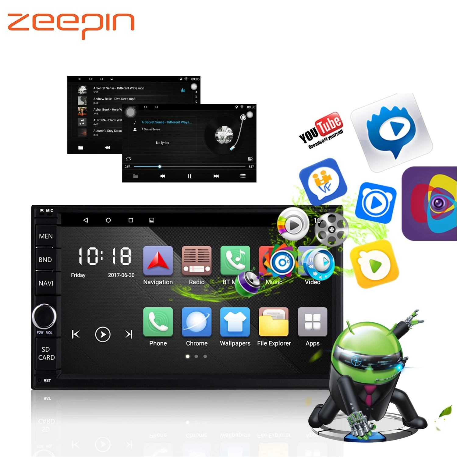 Android 6 0 WiFi GPS автомобильный мультимедийный плеер 7 дюймов Bluetooth зеркало Авто радио