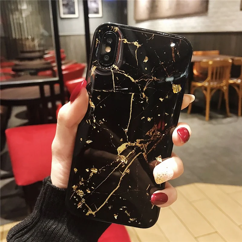 lovebay phone case for iphone 13 12 11 pro max 6 6s 7 8 plus x xr xs max 12 luxury bling gold foil marble glitter soft tpu cover free global shipping