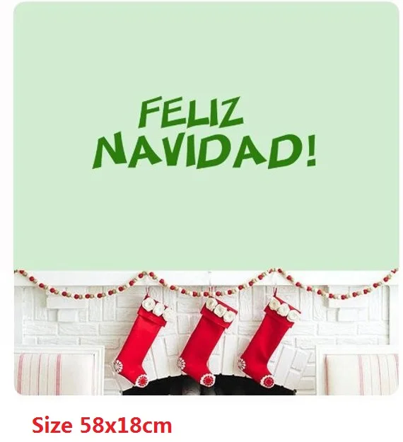 

Feliz Navidad Song Рождество испанский Мы желаем Вам Веселая наклейка на рождественскую стену стикер художественная роспись Цитата счастливые пра...