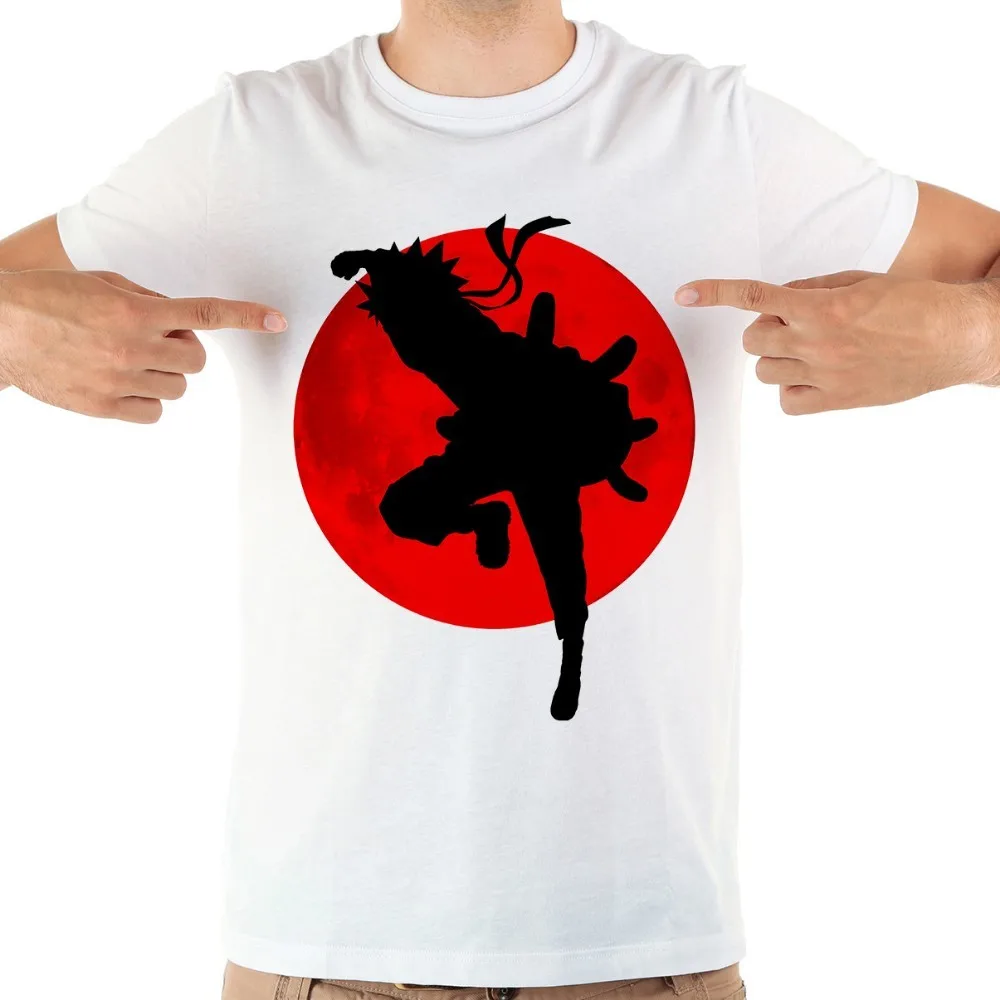 Забавная футболка ниндзя с тенью Гаара в красной луне мужская летняя новая белая