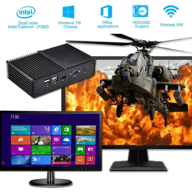 Mini PC 4 LAN Ports Router I3 I7 I5-4200U 1.6Ghz Dual Core Firewall US Plug | Компьютеры и офис