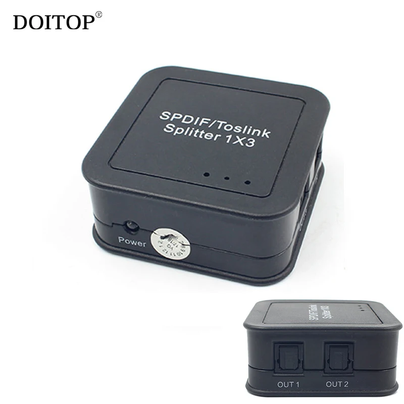 DOITOP мини TOSLINK разделитель SPDIF 1x3 цифровой волоконно оптический сплиттер 1 вход 3