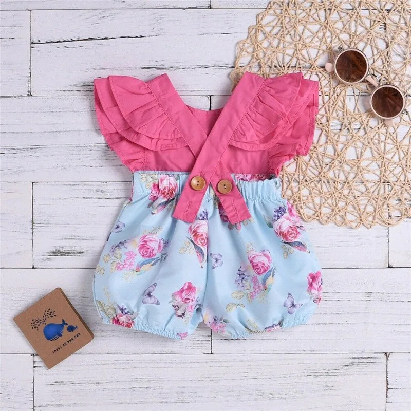 

PUDCOCO Fashion Newborn Kids Baby Girl Flower Rompers Jumpsuit Sunsuit Outfits Cotton Kids Summer Girls Clothes 0-18M