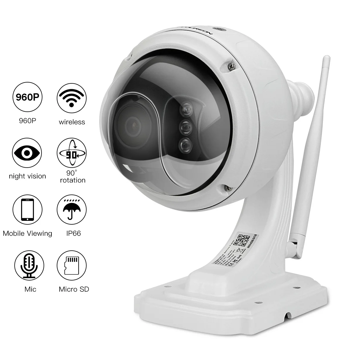 Floureon 1.3MP 960 P 1280*960 Wifi H.264 Беспроводной видеонаблюдения TF Micro SD карты IP66 режим AP