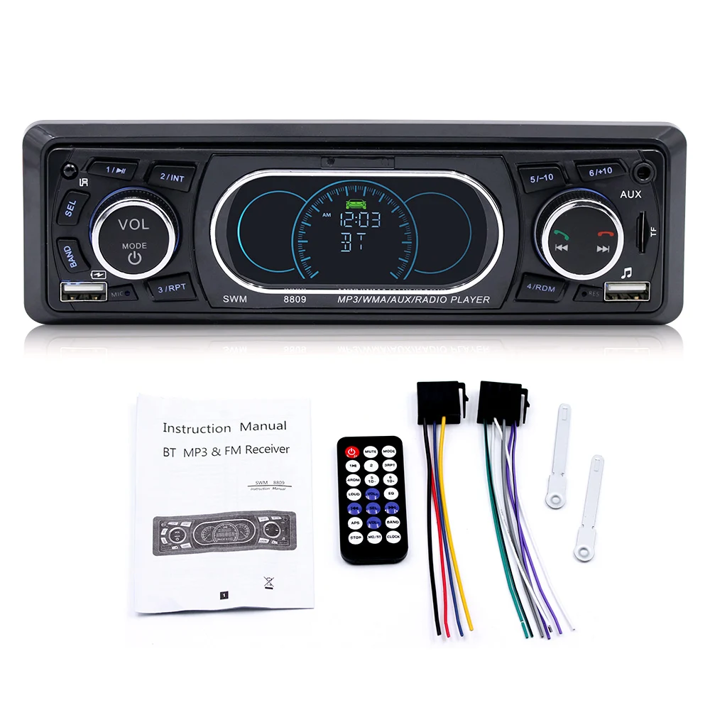 Автомобильный MP3-плеер SWM 8809 с Bluetooth стереопроигрыватель FM-радио AUX TF-картой