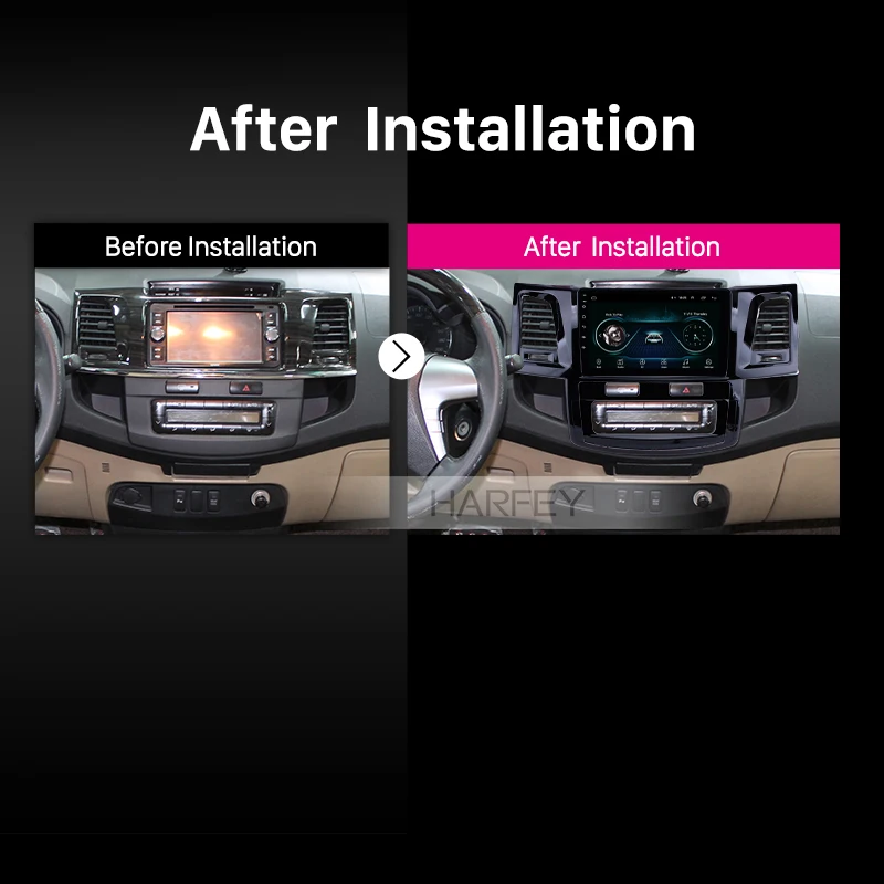 Головное устройство Harfey с GPS Навигатором 9 &quotBluetooth-радио Android 1 для Toyota Fortuner Hilux