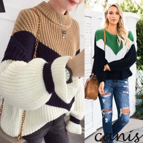 Женский вязаный свитер с высоким воротником теплый джемпер Осень-зима 2019 |