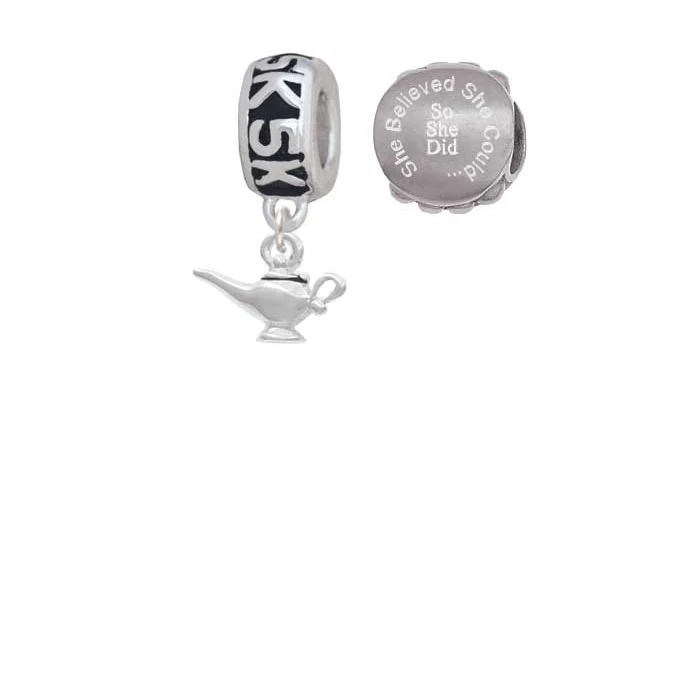 Aladdin's Lamp 5K Run She Believed Could Charm Beads (Set of 2) |