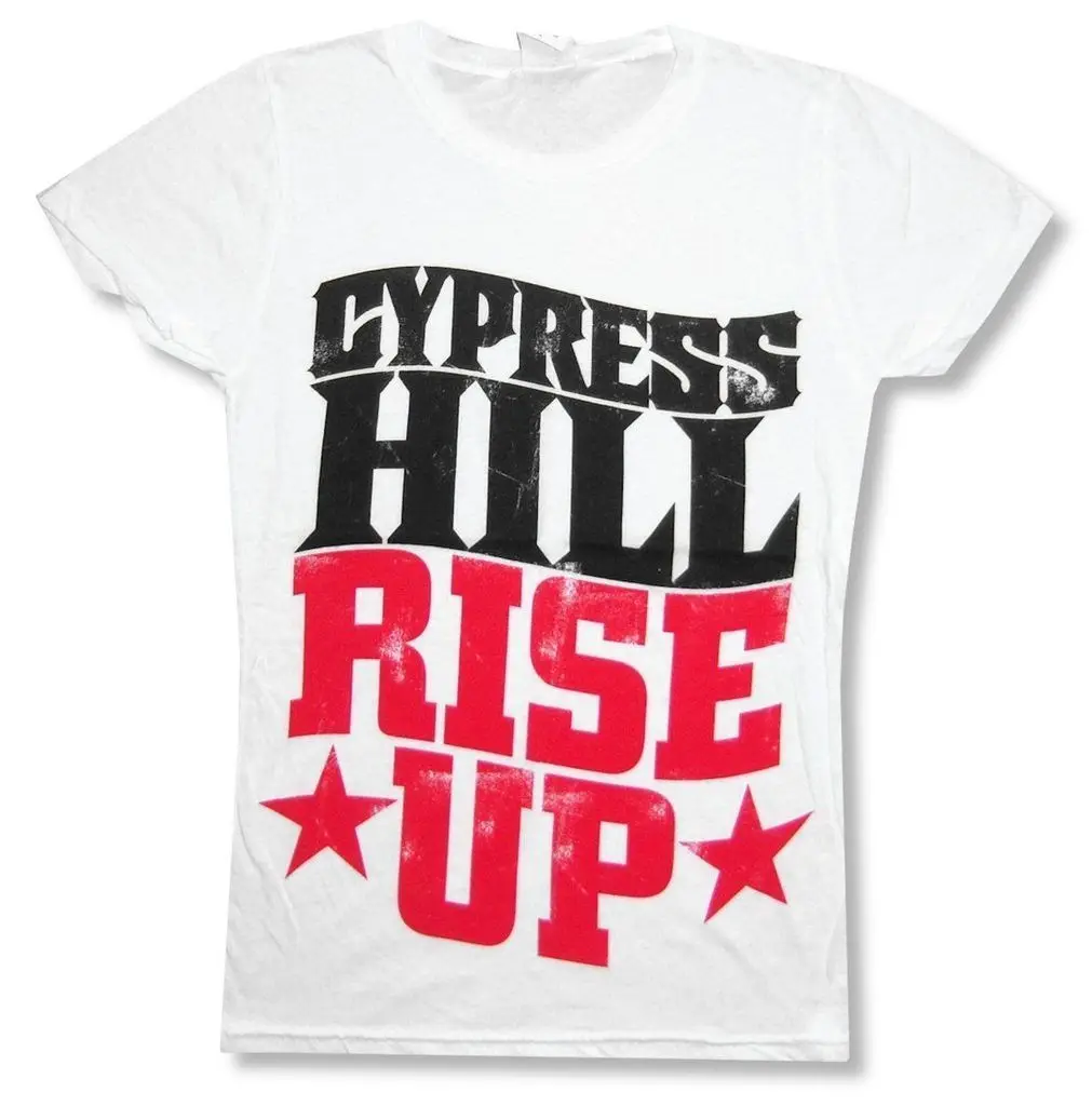 Cypress Hill Rise Up Red Stars Girls Juniors White T Shirt New Official | Мужская одежда