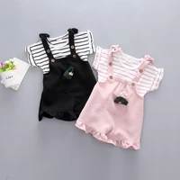 0 1 2 year old 3 year old girl summer dress short sleeved suit female baby summer trousers shorts two sets of baby clothes