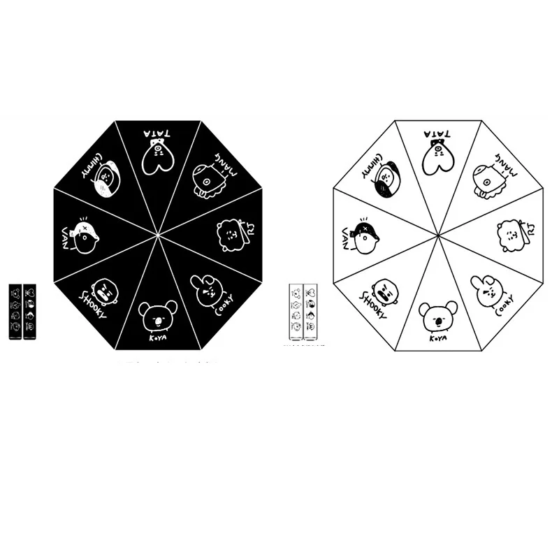 BT21 Hot Sale Kpop Fashion BTS Bangtan Boys Jimin Suga Jungkook V RM JIN Umbrella Rain Women parasol | Дом и сад