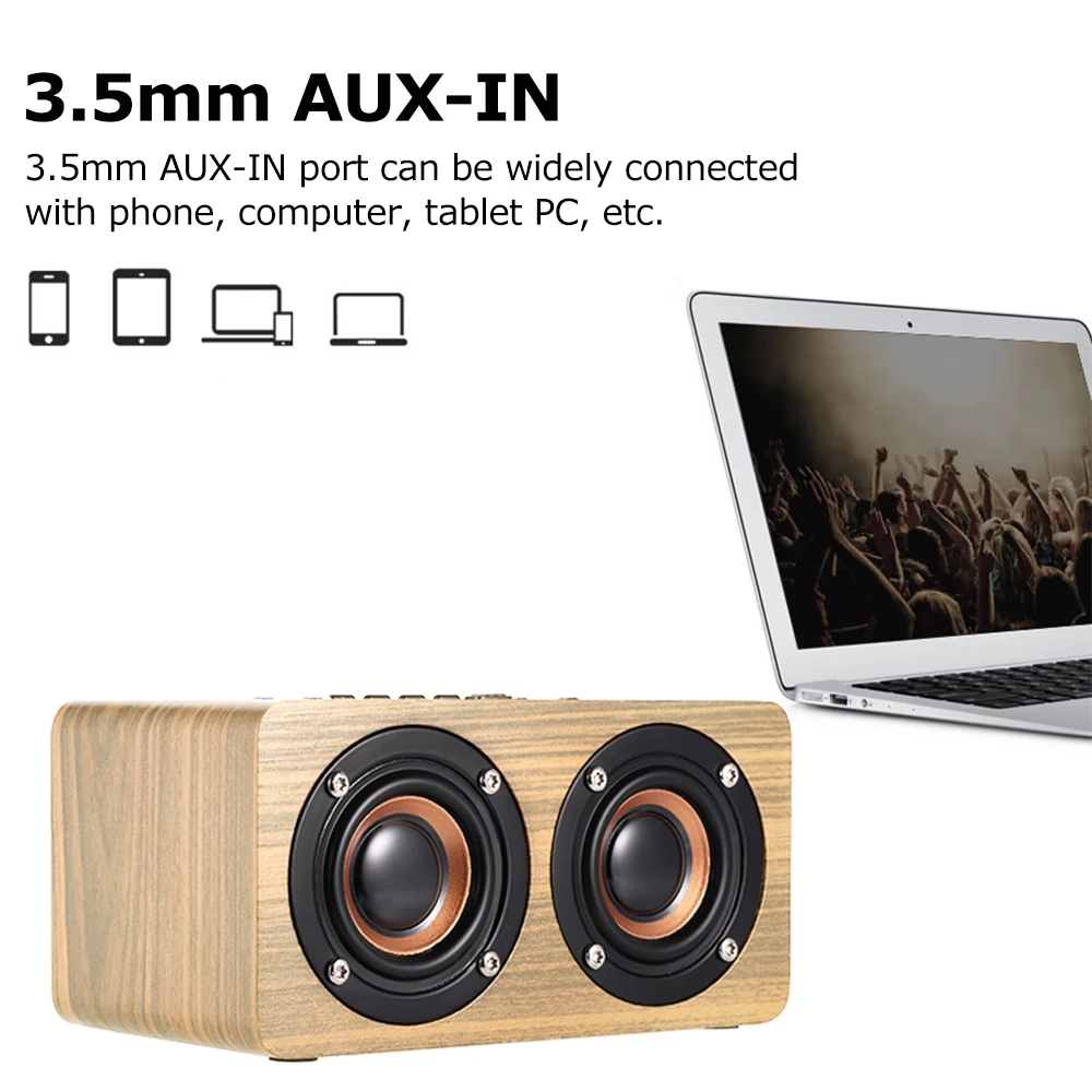 Bluetooth-Колонка W5 Red Wood Grain BT 4 2 двойной громкий динамик s Super Bass сабвуфер гарнитура с